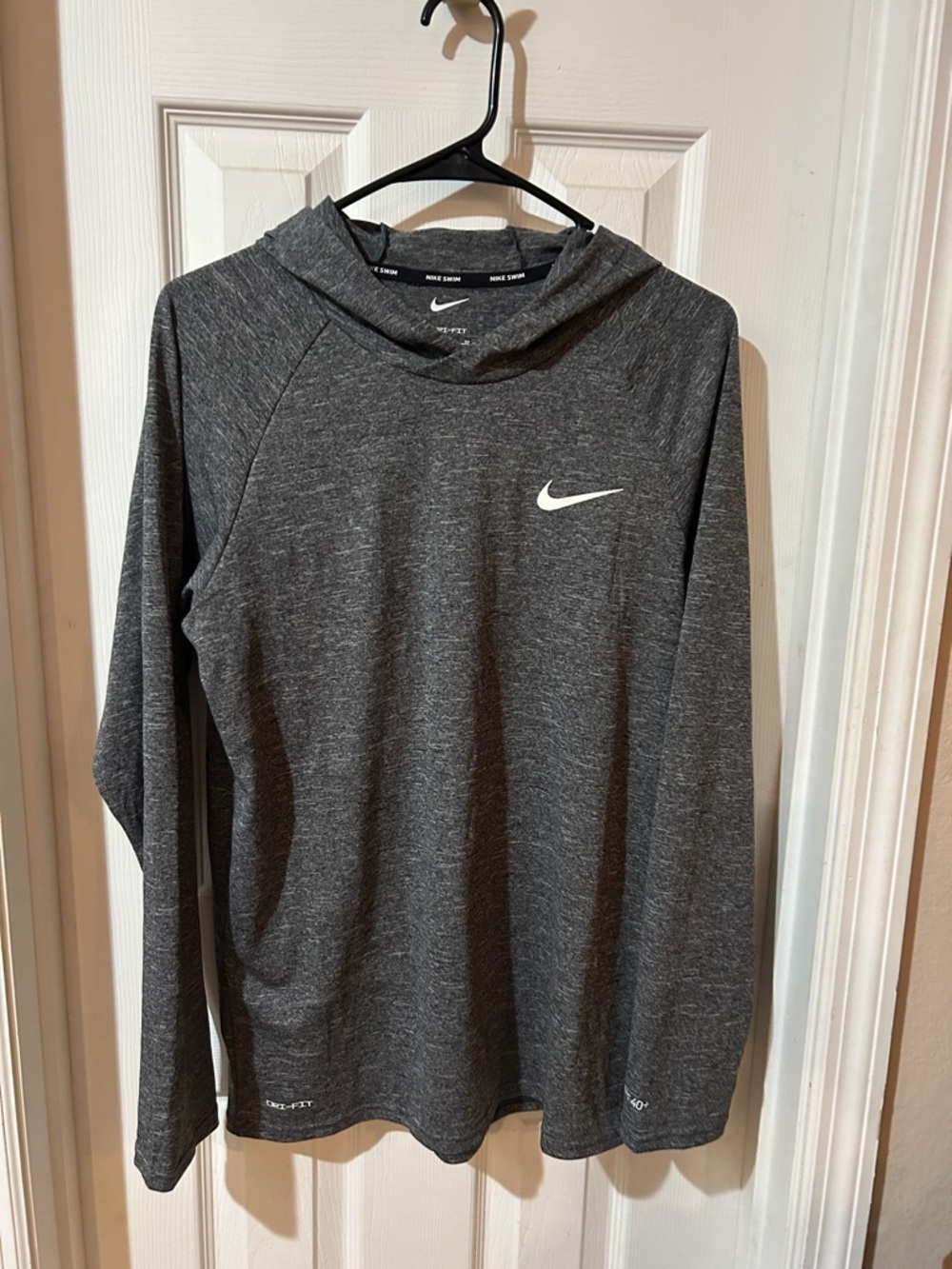 Nike Heather Charcoal Gray Hooded Long Sleeve Pullover